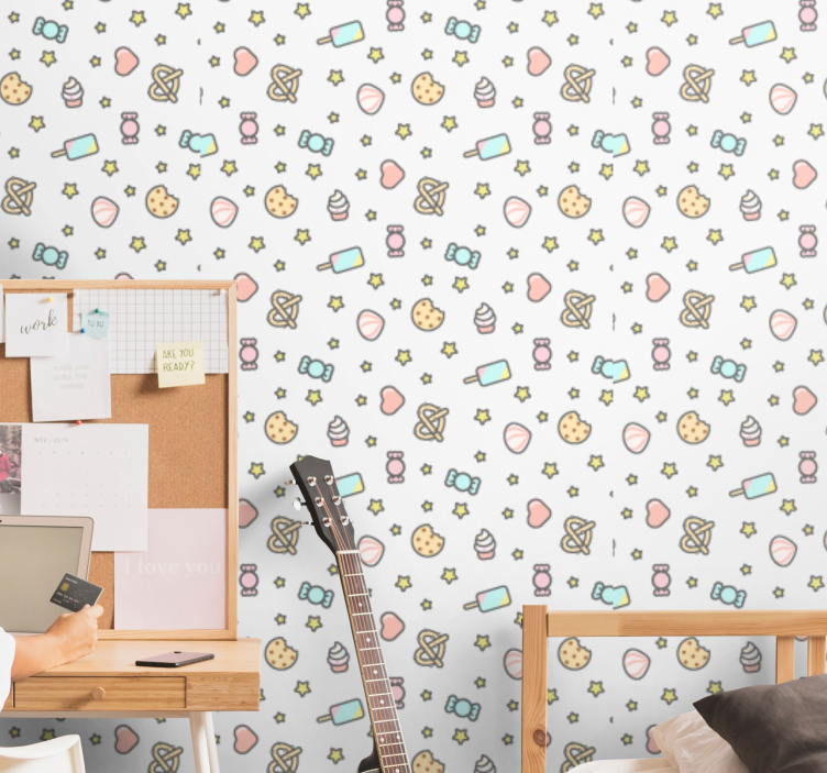Sweets-Inspired Pattern nursery wallpaper - TenStickers
