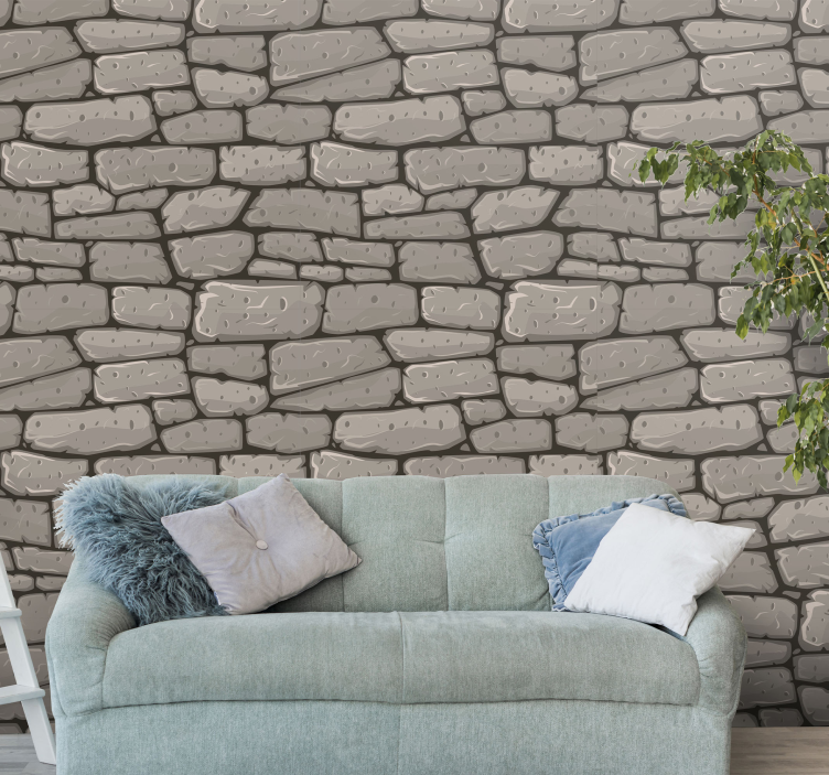 Textured foundation stone wallpaper - TenStickers