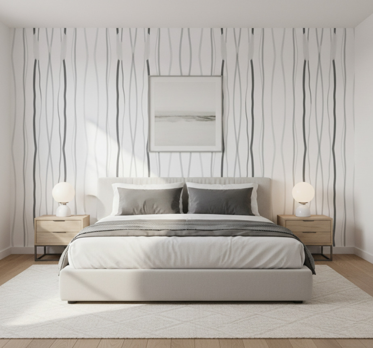 Textured wallpaper grey elegant stripes - TenStickers