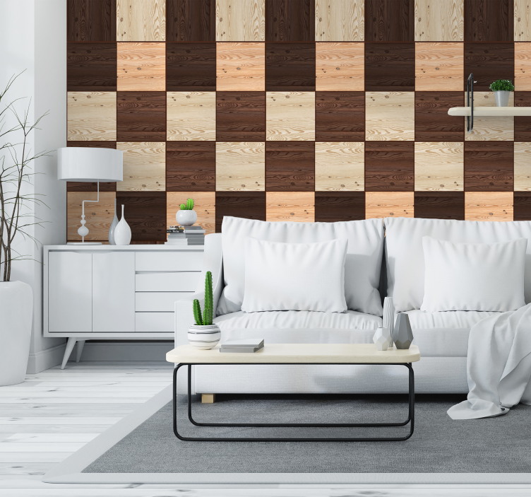 Textured paneling wood wallpaper - TenStickers