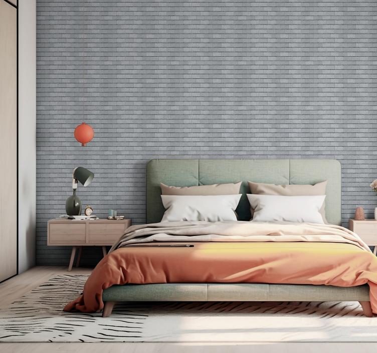 Tidy dark gray brick pattern brick wallpaper - TenStickers