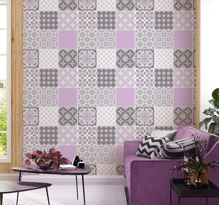 Tile-Patterned Motifs tile wallpaper - TenStickers