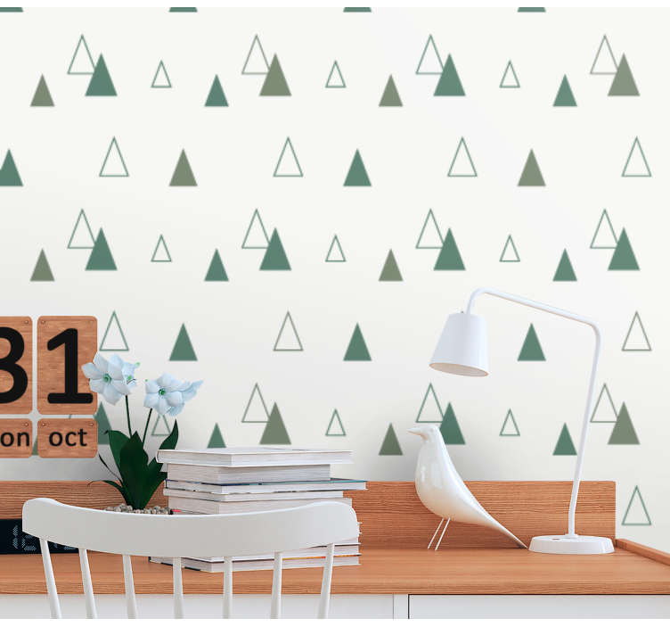 Forest pattern triangle wallpaper - TenStickers