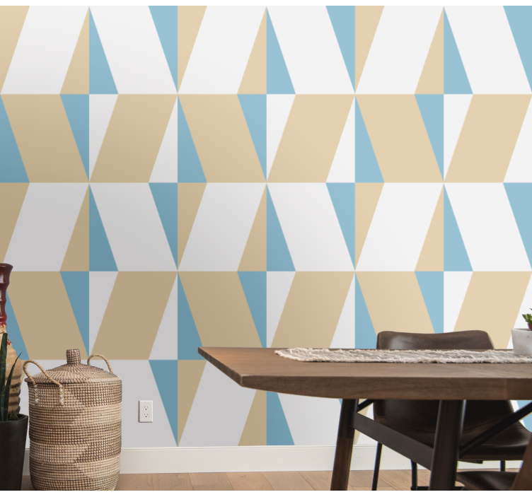 Triangular Motif geometric wallpaper - TenStickers