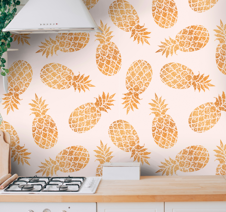 Tropical Fruit Pattern kitchen wallpaper - TenStickers