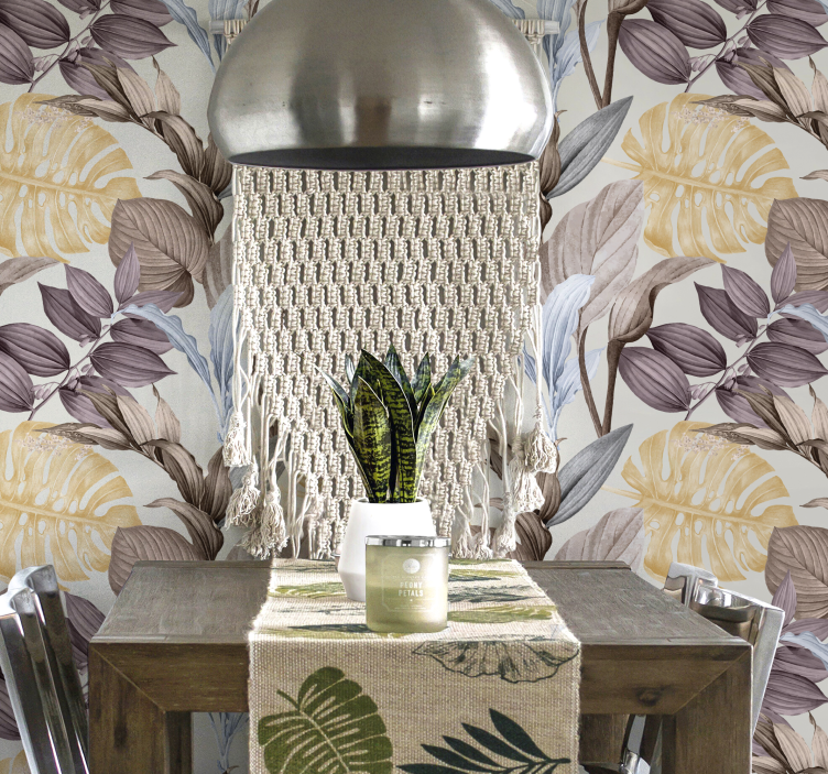 Tropical plants XXL leaf wallpaper - TenStickers