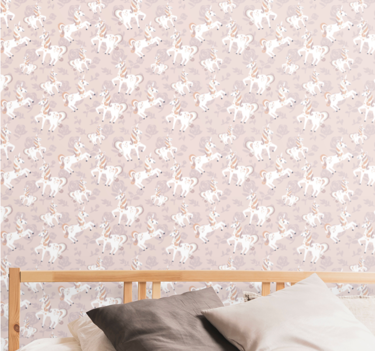 Unicorn Pattern butterfly wallpaper - TenStickers