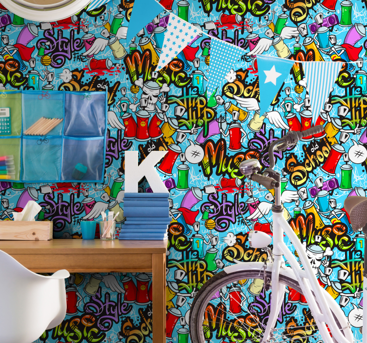 Urban Graffiti Hip-Hop Culture art wallpaper - TenStickers