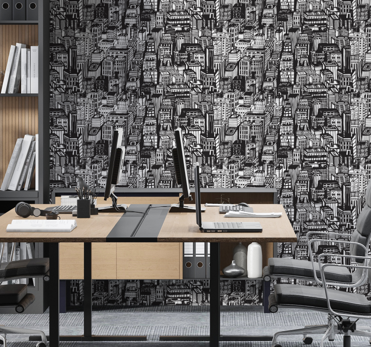 Urban Sketch Chaos city wallpaper - TenStickers