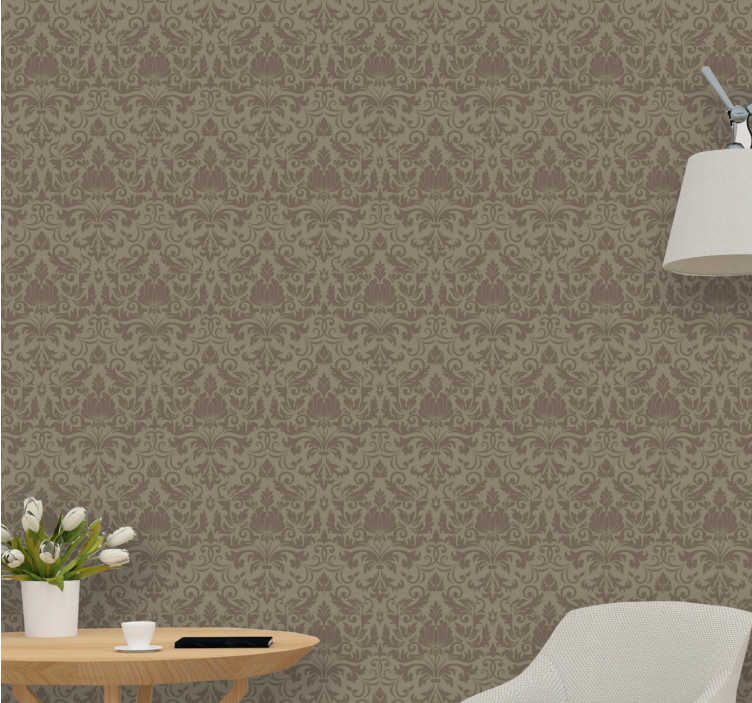 "Velvet flocked" Baroque wallpaper - TenStickers