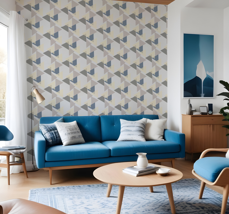 Vertical triangles modern wallpaper - TenStickers