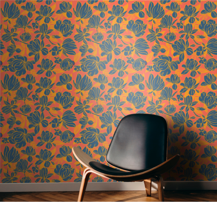 Vibrant Blossom Composition flower wallpaper - TenStickers