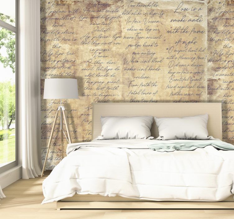 Vintage Calligraphy Wallpaper - TenStickers