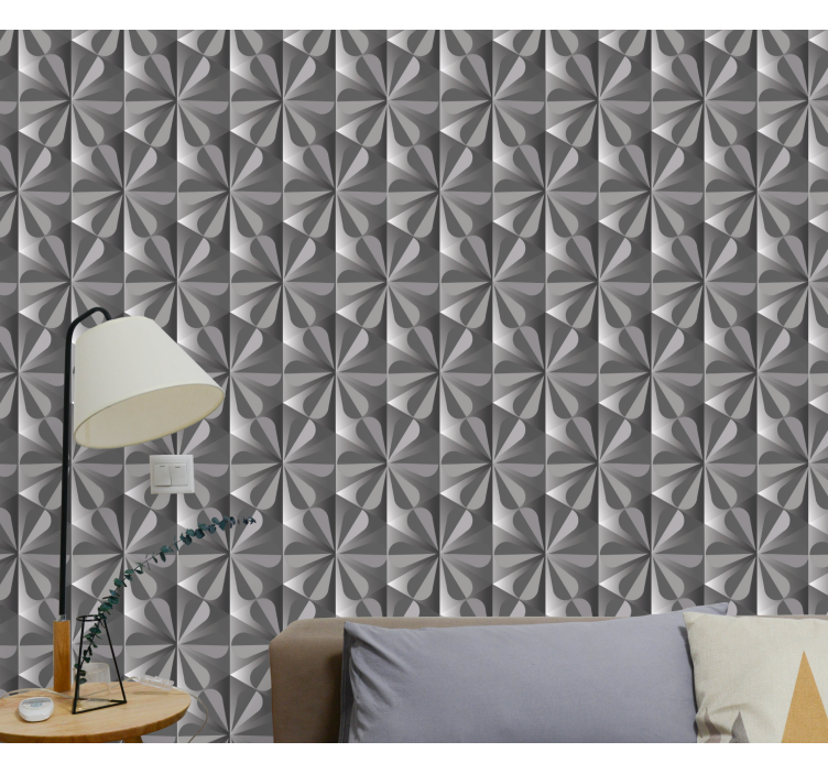 Vintage geometric flower Kitchen Wallpaper - TenStickers