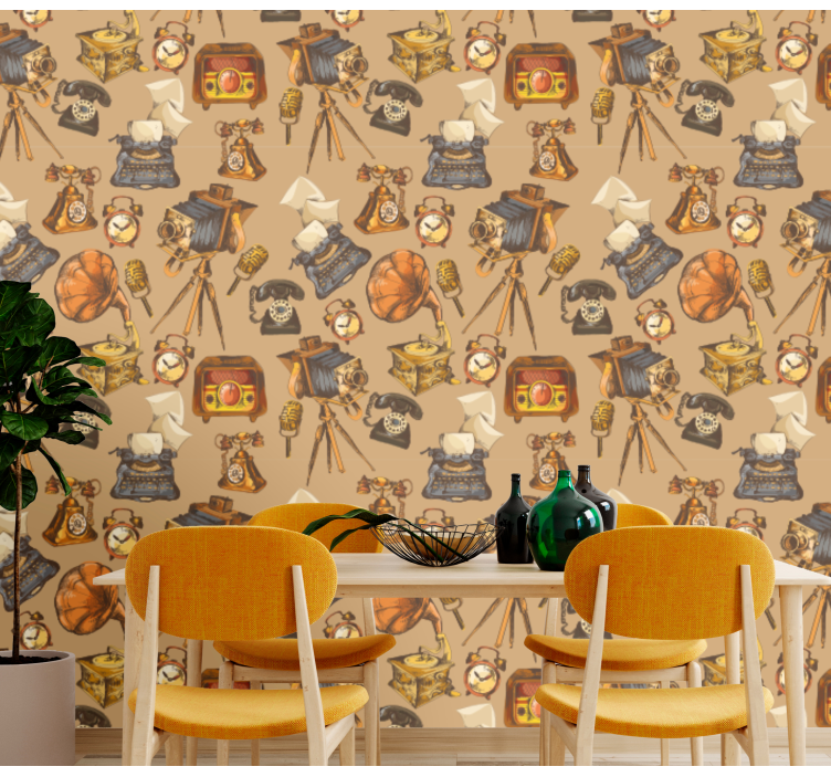 Vintage items classic wallpaper - TenStickers