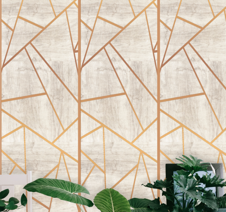 Walnut wood texture  geometric wood wallpaper - TenStickers