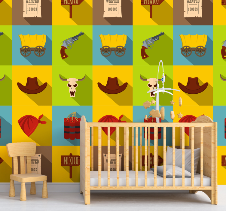 Western Theme Elements customised wallpaper - TenStickers