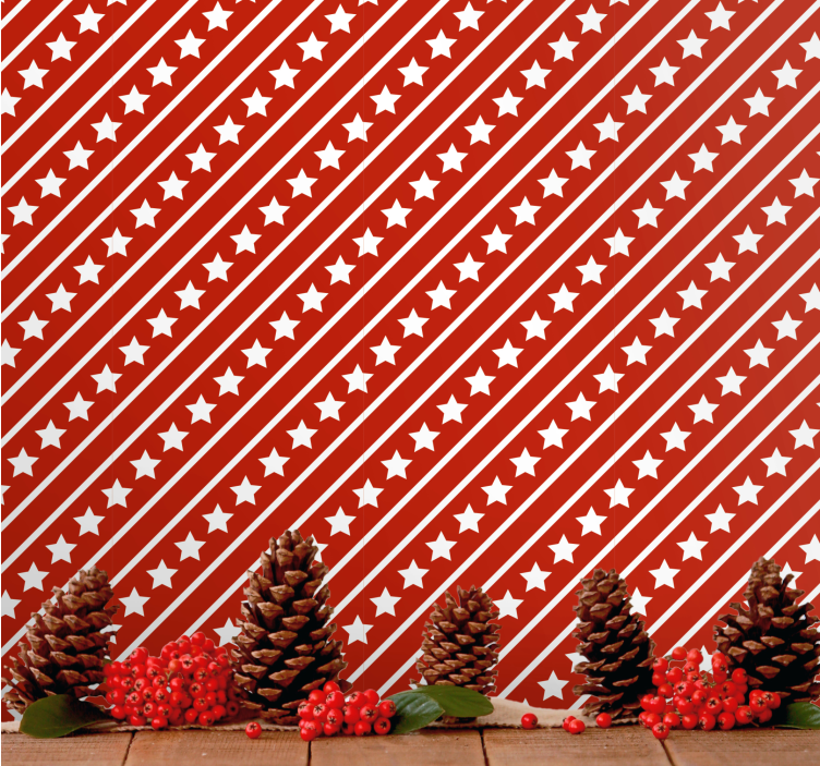 White stars over a red background wallpaper - TenStickers
