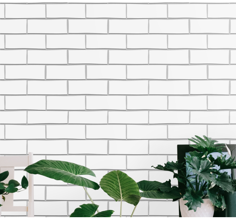 White thick bricks brick wallpaper - TenStickers