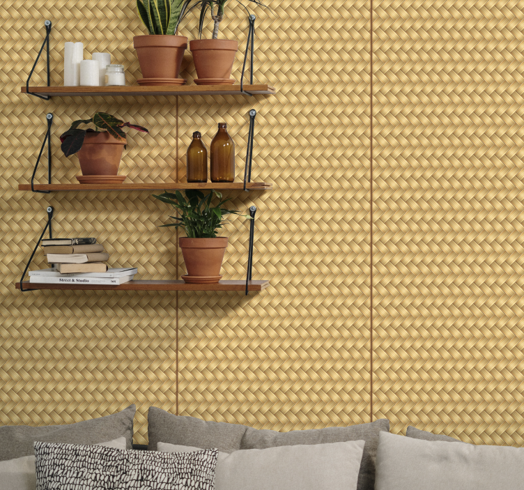 Wicker texture Rustic wallpaper - TenStickers