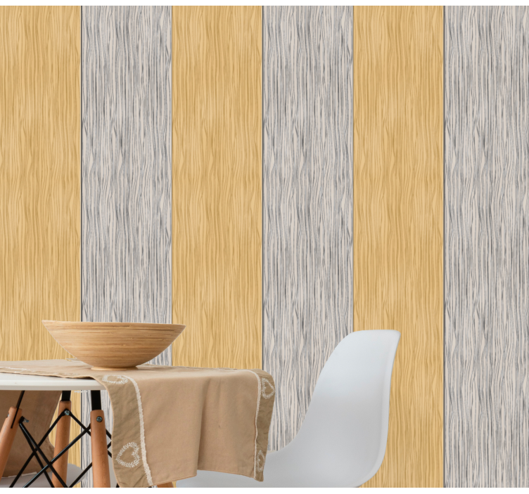 Wooden gray Wood Effect  Wallpaper - TenStickers
