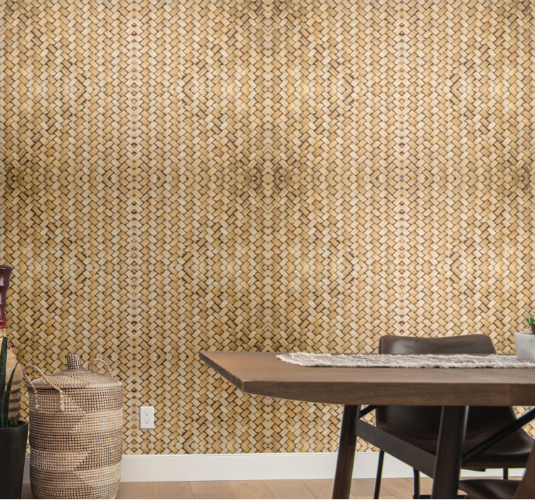Woven Texture wood wallpaper - TenStickers