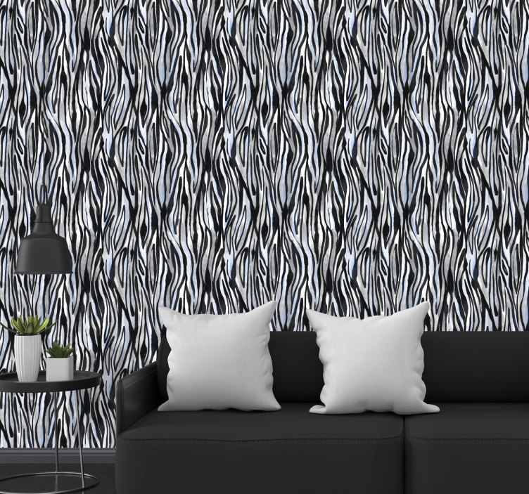 Zebra painted pattern Living Room Wallpaper - TenStickers